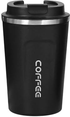 Fiacvrs Stainless Steel Coffee Cup, 380ml Insulated Travel Coffee Mug Tumbler with Leak Proof Lid, Reusable Mug for Tea Beverage,Water,Juice,Tea,Lemonade
