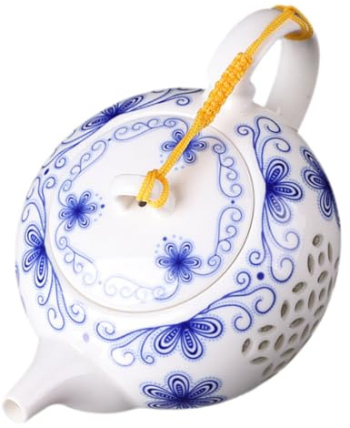 Tetera Tradicional de Porcelana para Té, 101-200ml, 1 Pieza | Uso en Hogar y Picnic, Diseño Sencillo y Elegante, Resistente al Calor y Difícil de Agrietar