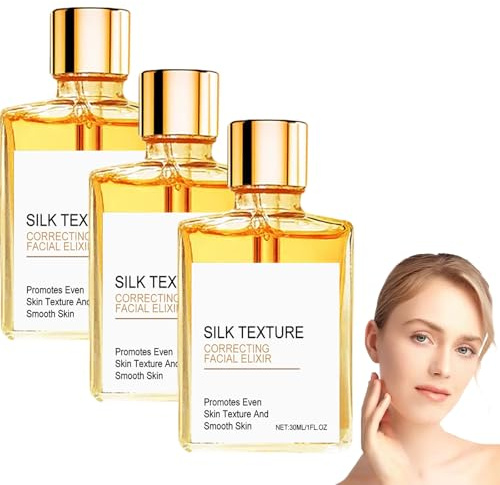 Aceite corporal de seda, elixir facial ligero y sedoso, aceite hidratante para el cuidado diario, aceites faciales correctivos para mujer, refrescante no graso, hidratación profunda, 30 ml (3 unidades