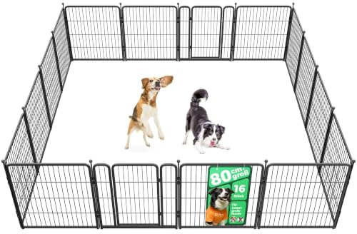 FXW Aster Welpenauslauf für Garten & Camping, 80 cm, 16-teilig | Einfacher Aufbau, Robuste Ausführung, Flexible Formen, Für kleine und mittelgroße Hunde, Patentiert