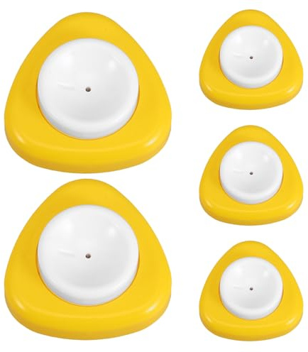 BESPORTBLE 5 Perforadores de Huevos para Cocina – Punzón Manual de Acero Inoxidable con Base Plástica Amarilla Herramienta para Perforar Huevos Crudos y Duros Adecuado para Hervir y