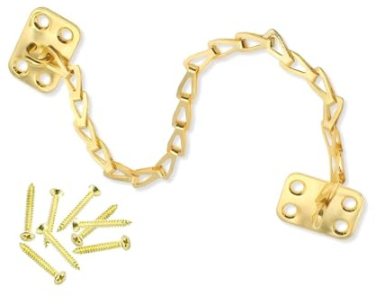 12-Inch Transom Chain for Windows & Doors - Limiting Opening Range, Child & Pet Safety Hardware in Polished Brass, Brushed Nickel & Gold (1 Piece)