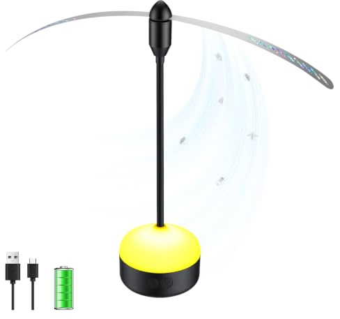 Ventilateur Anti-Mouche de Table avec LED & Crochet, Ventilateur Mouche