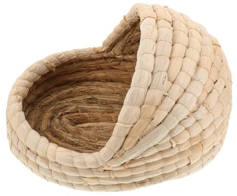 STOBAZA Nido Intrecciato in Paglia Naturale per Galline e Piccoli Uccelli, Struttura Traspirante e Incoraggiante Comportamento Naturale, Colore Terra, per Allevamenti e Covate