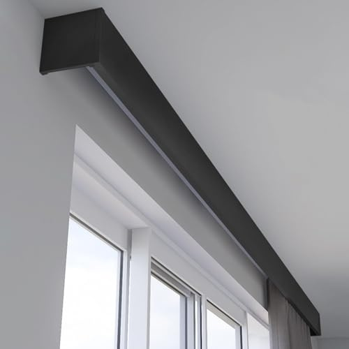 Tre-i-ett järnvägsspår och kappa – metalltak och väggmontering anpassningsbar svart ain Rafor vardagsrum/sovrum 1,2 m (3,9 fot) lång
