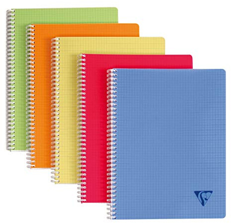 Clairefontaine 328126C Collection Linicolor Fresco Un quaderno a spirale - A4 21x29,7 cm - 180 pagine a quadretti piccoli - Carta bianca 90g - Colore casuale - 1 pezzo