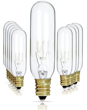 Satco S3912 15T6/CL/E12/145V 15 Watt T6 Incandescent; Clear; 2000 Average Rated Hours; 90 Lumens; Candelabra Base; 145 Volt for Vintage, Elegant Classic Chandeliers (10 Bulb Pack)