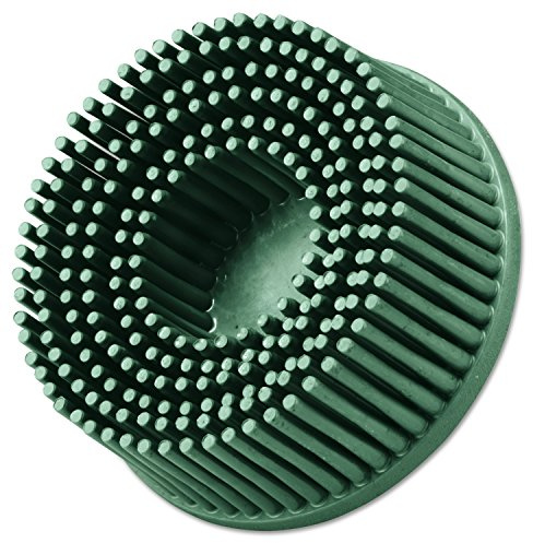 3M Abrasive 048011-18730 Roloc Bristle Discs, 2, 50 rpm and 25,000 rpm, Ceramic Abrasive Grain, Green