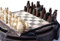 Isle Of Lewis Chess Set - Compact 9 inch Resin Chess Cabinet and Chessmen - Brown - Made in the UK