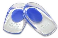 Boolavard® TM silicone del gel dei sottopiedi Heel Pad cura di piede Coppe calcaneare Spur elastico Cura Orthotics Mezza sottopiede plantari Cuscino (blu (maschio))
