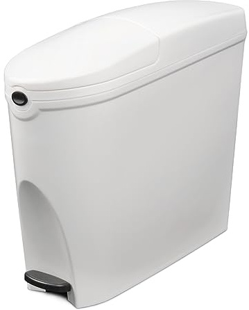 Washroom Hub Professional Grade Sanitary Bin - White - Large 20 Litre Capacity - Pedal Operated
