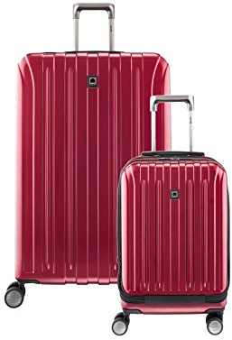DELSEY PARIS Erweiterbares Gepäckstück aus Titan mit Rollen, Schwarz Kirschrot (Rot) - 00207197704