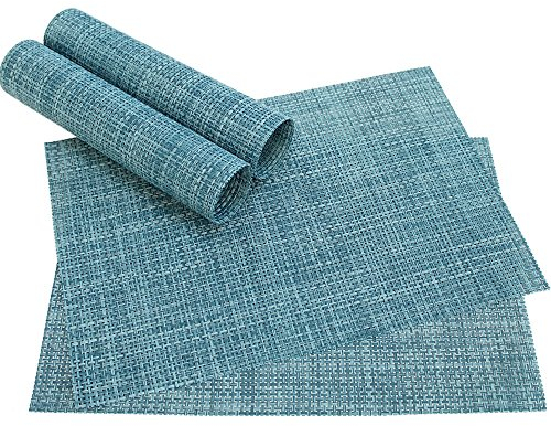matches21 ELEGANCE – Juego Mesa Set Espacio puede Juego de 4 manteles tejida de plástico, 46 x 33 cm/limpiar./disponible en muchos colores aufregenden individuale Ropa Por la mesa Especialista azul