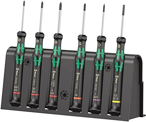 Wera 2050/6 Kraftform Micro Screwdriver set, PH/TX IRP/SL/M, 6pc, 05030181001, Black/Green