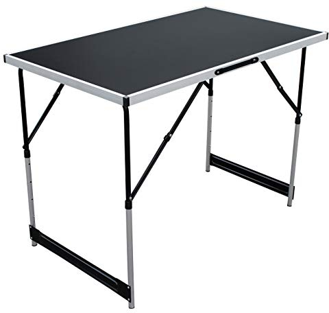 FineHome Tavolo da campeggio XXL pieghevole da giardino, da campeggio, universale, in alluminio, regolabile in altezza, 100 x 60 x 73/80/87/94 cm