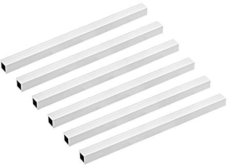 sourcing map 6 Stück Alu Vierkantrohr 12x12mm Alu Rechteckrohr Aluminium Profil Rohre 1mm Wandstärke Alurohr Quadratrohr Aluminium Gerade Rohr 200mm Länge 6063 Aluminiumrohre Aluprofil Rohr