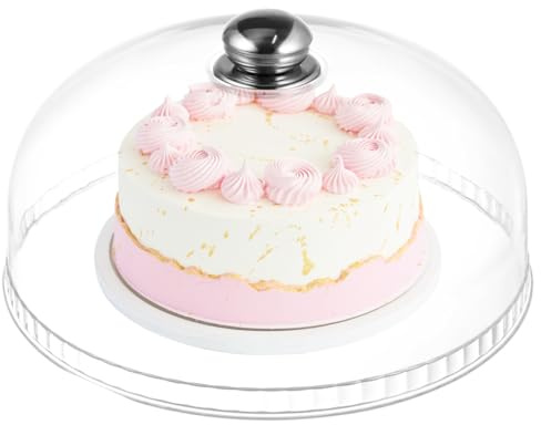 DOITOOL Transparent Food Cover Clear Plastic Cake Dome Food Protective Cover Snack Tray Lid for Party Wedding Table 10.24 in / 26 Cm 1 Pack