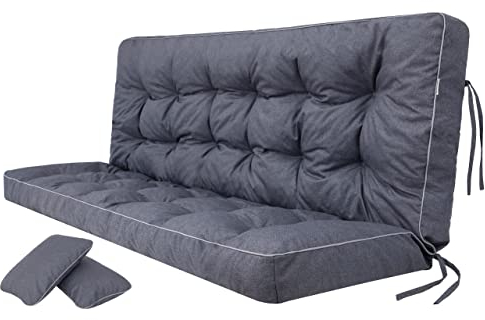 PillowPrim Sitzkissen - Kissen für Gartenbank - Für Hollywoodschaukel-Liebhaber - Hoher Sitzkomfort im Freien - Bequeme Stuhlkissen - Navy Blau, 120 cm