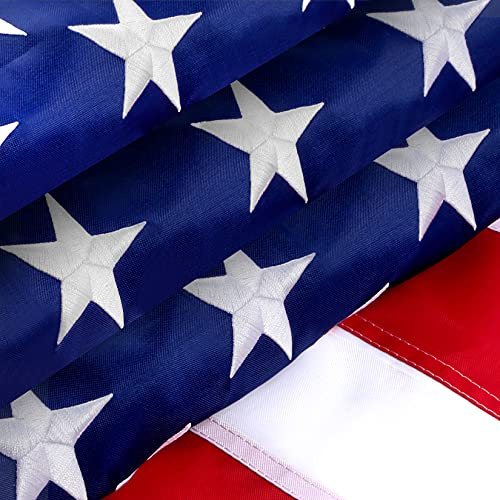 TOPFLAGS American Flag 4x6 FT Outdoor Heavy Duty - Superior US Flag 4x6 Feet, American Flags for Outside, Superior USA Flag with Beautiful Embroidered Stars, Sewn Stripes and Brass Grommets
