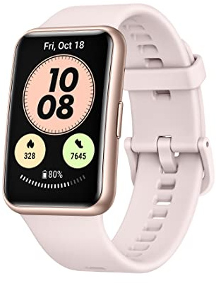 Huawei Reloj inteligente FIT, pantalla AMOLED vívida de 1.65 pulgadas, animaciones de entrenamiento rápido, duración de la batería de 10 días, monitoreo de SpO2, monitoreo de frecuencia cardíaca, 96