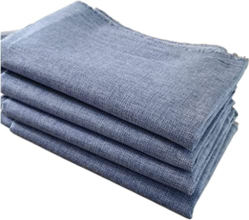 TinaKim Upholstery Fabric, Slub Linen Type Cloth Material, for Sofa Chair Sewing (Dark Blue 21, 3 Yard (57x 108 inch))