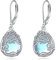 Mondstein Baum des Lebens Ohrringe für Damen 925 Sterling Silber Lebensbaum Tropfen Ohrringe Leverback Schmuck Geschenke (B-Mondstein Baum des Lebens)