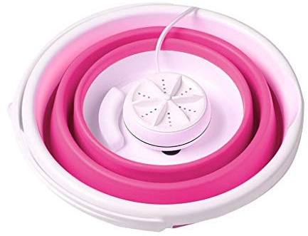 BOSUGE Mini Lavadora Turbo portátil con bañera Plegable Lavadora Turbo ultrasónica compacta Lavadora de Ropa de Viaje alimentada por USB para Acampar apartamento Dormitorio (10L)