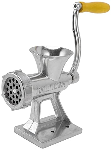 Molinillo de carne de hierro fundido, picador de carne manual de plata simple operación pequeña picadora de carne con mango, fácil de usar y de cocinar de vacaciones debe tener