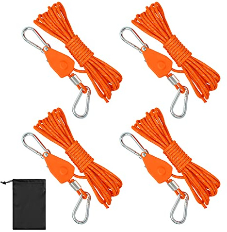 Reflekterande tältrep, Lätt Camping Rep, 4 Styck Tält Reflekterande Strängar 4 m x 4 mm, Justerbar Spännrep Spärrhake För Campingtält, Vandring, Utomhus