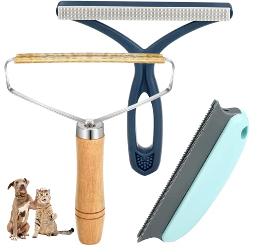 Royouzi Fusselrasierer Tierhaarentferner, 3 Stück Fusselentferner, Tragbarer Katzenhaarentferner, Fusselbürste Kleiderbürste Wiederverwendbarer für Teppich Bett Sofa Kleidung Hundehaare Katzenhaare