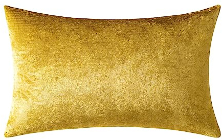 MIULEE Terciopelo Funda de Cojine Funda de Almohada del Sofá Throw Cojín Decoración Almohada Caso de la Cubierta Decorativopara Sala de Estar 30 x 50cm 12 x 20 Pulgadas 1 Pieza Oro de Lujo