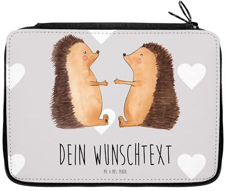 Mr. & Mrs. Panda Personalisierte Federmappe Igel Liebe - Geschenke, Geschenk, Federmäppchen mit Namen, Verliebt, Stiftemappe, PersonalisierteS, Freundin, Hochzeit, Hochzeitstag, Stifterolle