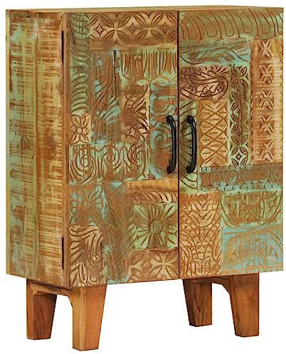 vidaXL Sideboard Handgeschnitzt 55x30x75 cm Altholz Massiv