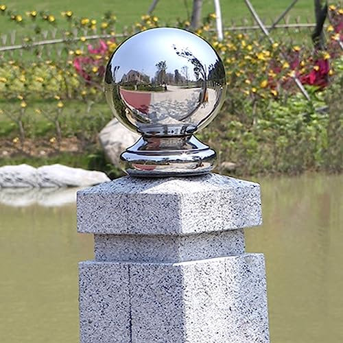 POCHY 4 Stück Zaunkappen, Hohlkugel Aus Rostfreiem Stahl mit Runder Sockel Für Treppengeländer Handlauf Pfahl Deckel,102mm