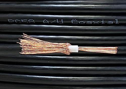 iStrand Cavo coassiale RG58 A/U 50 Ohm, in rame di alta qualità, 25 m, colore: nero