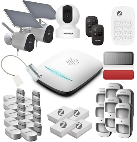 PA513Z - Sistema de Alarma Full 4G & Zigbee, Compatible con Animales, Calidad Profesional, Control Remoto, Sirena Exterior, 3 cámaras, Compatible con Amazon Alexa, Google Home