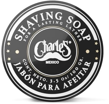 Charle's Premium Shaving Soap 3.5 Oz - With Menthol and Bergamot Fragrance - Consistent Foam - Biodegradable Ingredients - For 350 Applications