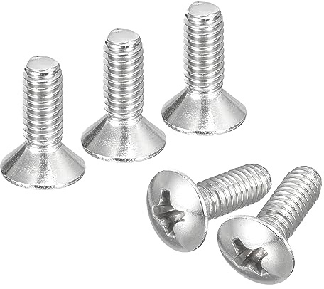 sourcing map M4x10mm Oval Head Phillips Machine Screws, 100pcs 304 Stainless Steel Slightly Raised Countersunk Head Screws