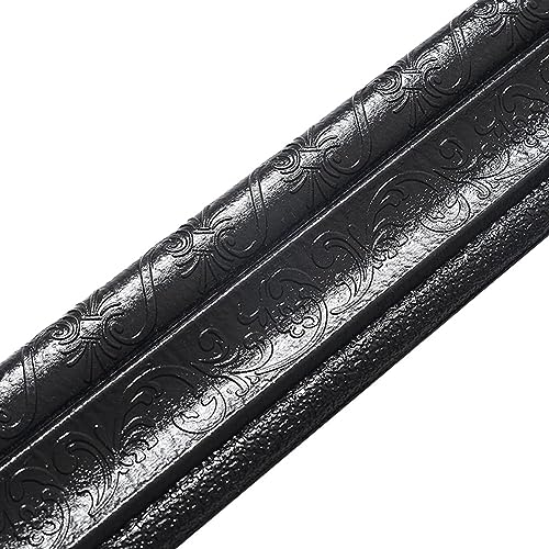 BordüRe Selbstklebend 2,3 M Wand Trim Linie Tapete Sockel Bordüre Wasserdicht Anti-kollision 3D Muster Aufkleber Dekor Selbstklebende Schaum Bordüre neu Selbstklebende BordüRe ( Color : Black 230x8cm