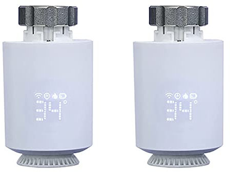 ZTZBFGM Smart Home Heizkörperthermostat Mit 3 Adapter WLAN Heizungsthermostat Digitaler Thermostat Thermostatkopf Thermostat Heizung Smart Steuerung Per App,Energie Sparen,2 stücke