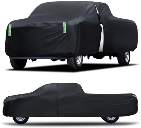 Truck Car Cover Waterproof All Weather Full Outdoor Pickup Cover Rain UV Protection, Size T5 Universal Fit for Chevy Silverado Dodge Ram 1500 Ford F-250 F-350.(Fit Truck Length 251 to 266 inch)