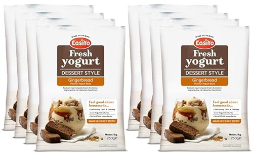 EasiYo Joghurt Dessert Lebkuchen, 8 Beutel | Jeder Beutel ergibt 1 kg Joghurt