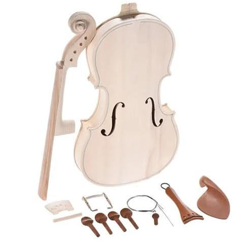 DIY Unvollendete Rohling Violine Kit NaturalWood Akustische Geige Mit Fichtendecke Ahorn Hals Ebenholz Jujube Zubehör (Color : Jujube accessories)