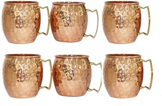 BRACOP® Wasserglas, Kelch, Weintrinkgläser, Moscow Mule Becher-Set, Moderne Glaswaren, Becher aus goldenem reinem Kupfer für Party, Hochzeit, Jahrestag, Geschenke für Weinliebhaber