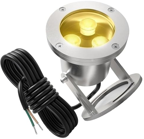 Spot LED Fontaine - Faisceau De Lumière LED Projecteurs, Lumière Submersible De Fontaine De LED D'acier Inoxydable Imperméable IP68, Pour La Lampe De Paysage De Rocaille D'étang De Piscine(Warm Light,