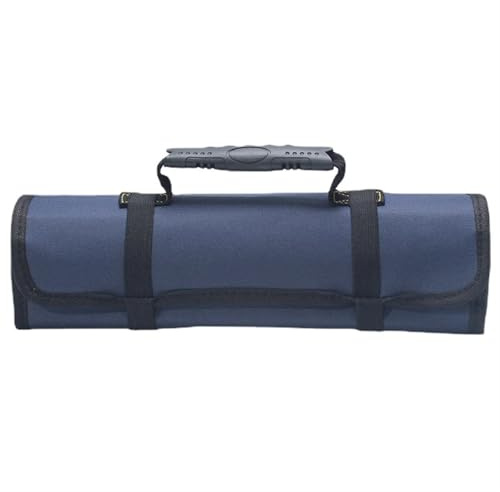 Wasserdichte Werkzeugtasche 22 Taschen Oxford Canvas Klappschlüsseltasche Werkzeugrolle Aufbewahrungstasche Werkzeuge Wasserdichte Aufbewahrung Handroller Werkzeugtaschen FüR Klempner Elektriker(Blue)