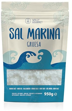 Sale marino non raffinato al 100% naturale - Sale minerale biologico ad alta purezza, perfetto per cucinare - Sale di prima qualità. Origine non raffinata: Spagna.