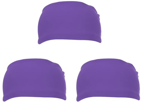 PATIKIL Sport Headbands for Men 7 x 4, 3 Pcs Running Sweat Bands Sweat Absorbing Head Band for Women Workout Basketball Yoga Gym, Purple