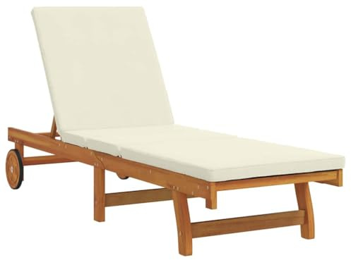 vidaXL Lettino da sole con cuscino 1-persona Marrone 63 x 199 x 85cm, Lettino Regolabile da Esterno, Sedia da Giardino Moderna con Schienale Multi-Posizione, Durata per Relax al Sole