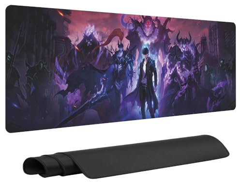 YFDSXKMZ Solo Leveling Mauspad,Anime Mauspads,Gaming-Mauspad,Schreibtischunterlage groß, Tastaturmatte wasserdicht Computer,Tastatur Pad rutschfest Maße 800 x 300 mm,3 mm/31,5x11,81 Zoll